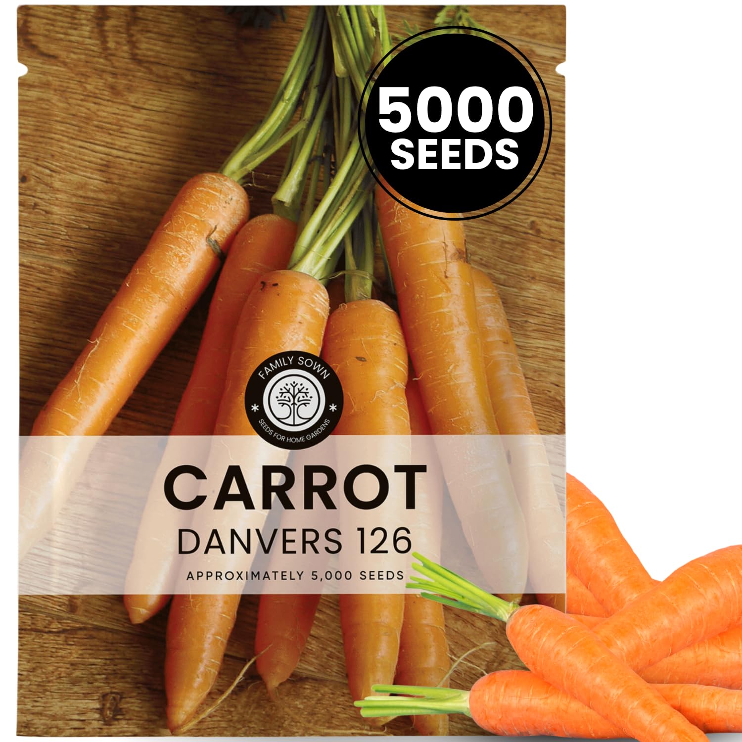 FAMILY SOWN Danvers 126 carrot seeds pouch for a productive planting season