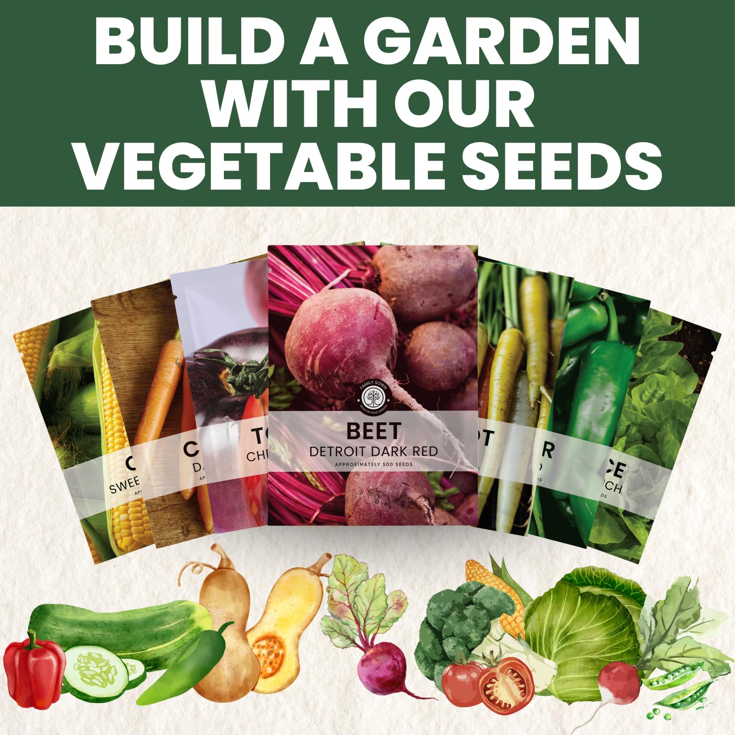 FAMILY SOWN 6 gram pouch shows freshness-sealed packaging for high germination.