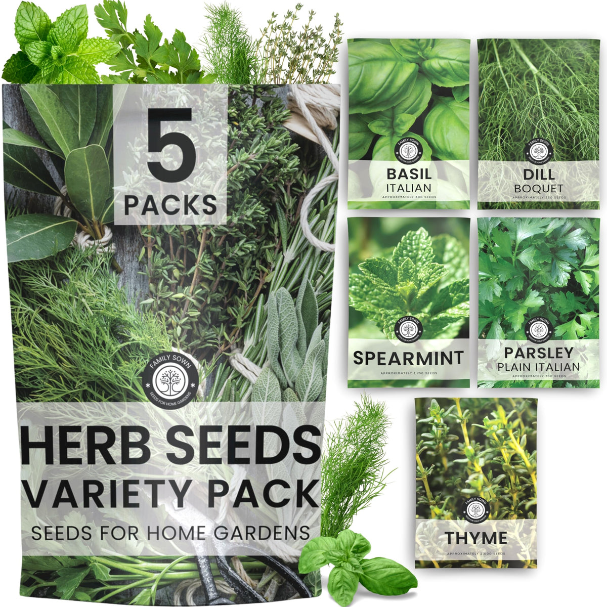 Family Sown Italian Basil seeds pack for fresh, homegrown flavor