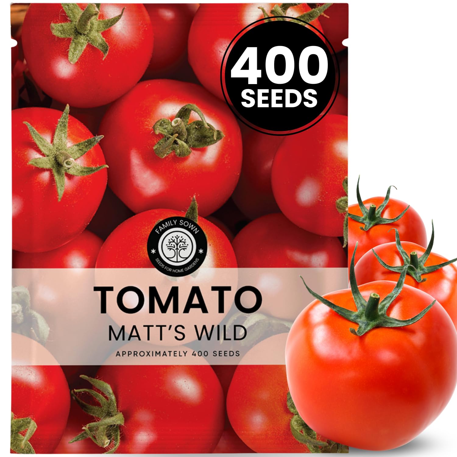 Family Sown Matt’s Wild Cherry Tomato seeds packaging for a reliable 2026 harvest
