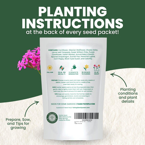 Family Sown Northeast Natives Mix ready-to-plant seeds boost pollinator-friendly borders.