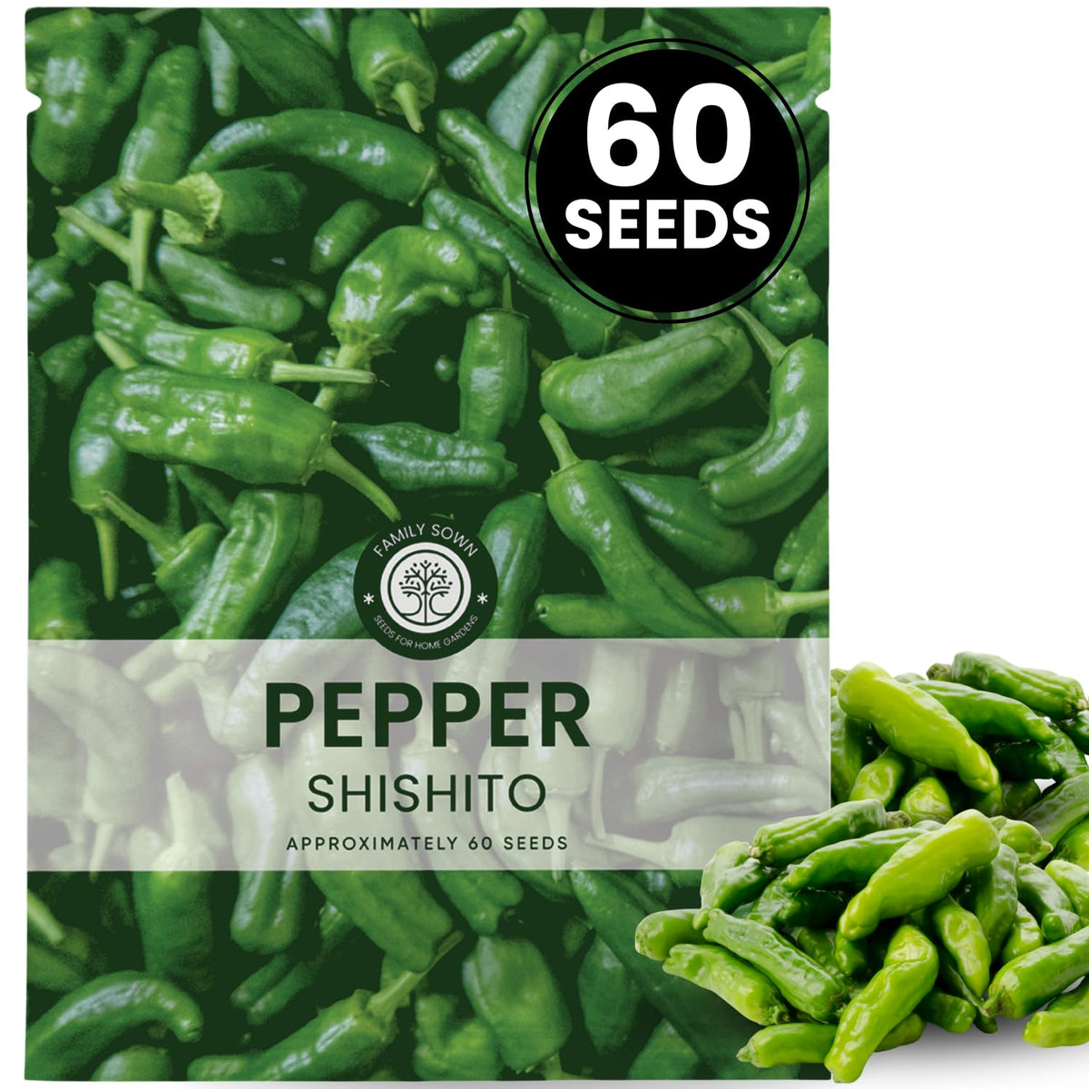 Family Sown Shishito pepper seeds promote quick germination for containers.