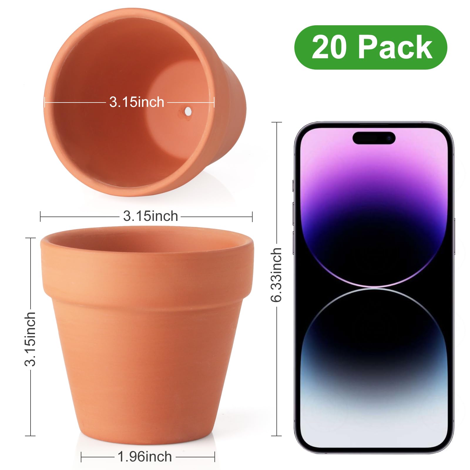 Family terra cotta pot 20-pack packaging, sturdy protection for safe transit.