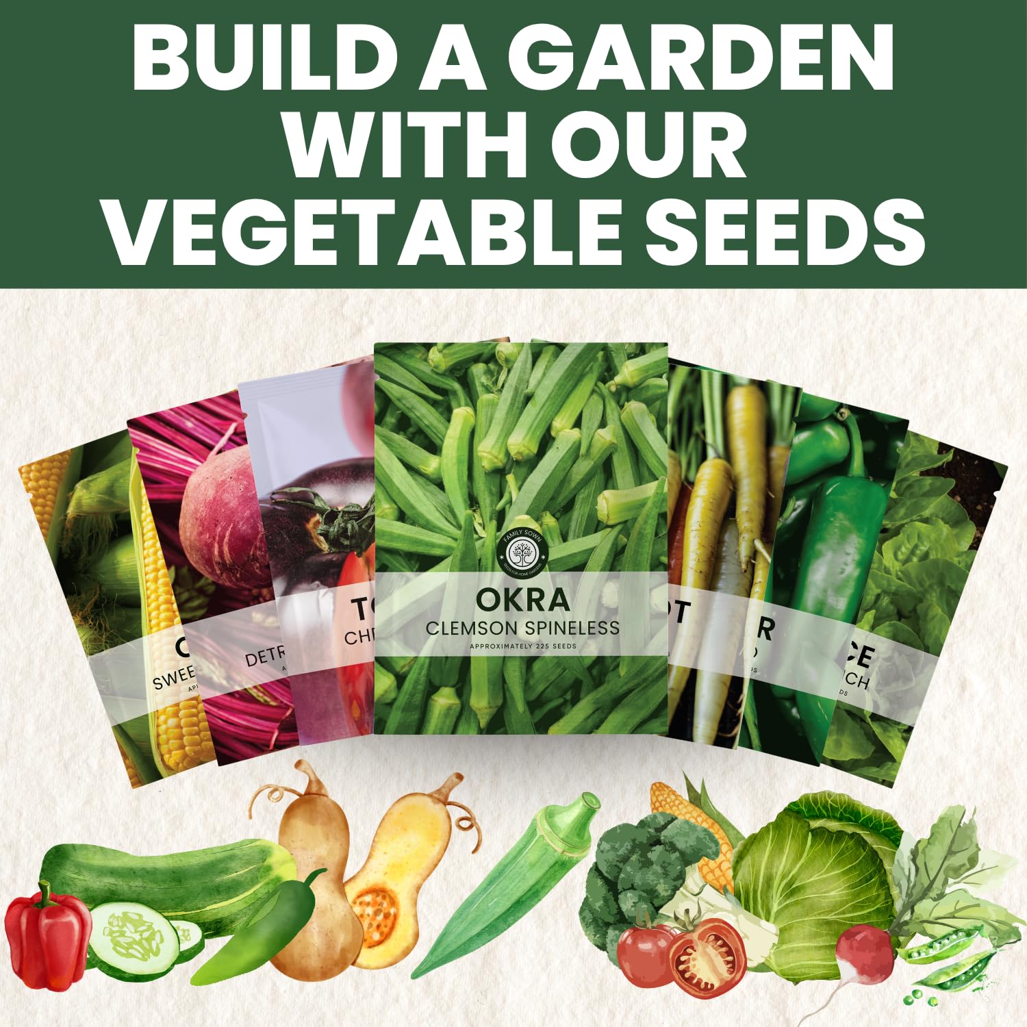 Family Sown harvest-ready okras showcasing crisp texture suitable for frying.