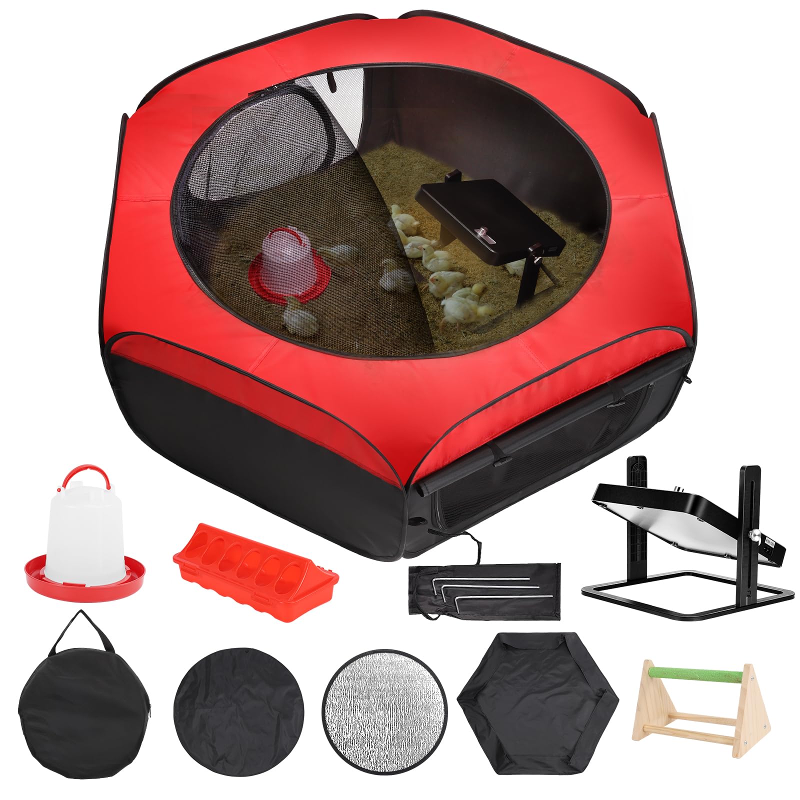 FAMIROSA brooder box with 10x10in plate, offering warm, stable space for chicks.
