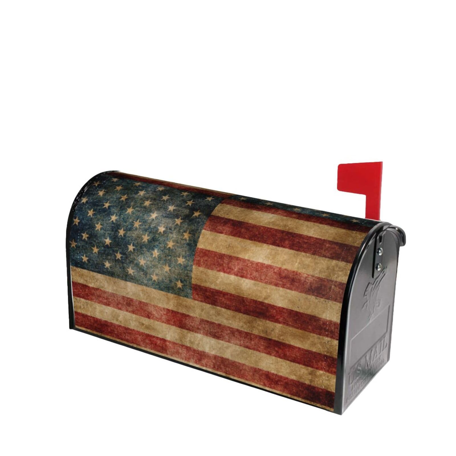 Famliihw American Flag Mailbox Cover front view showcasing patriotic yard decor and curb appeal