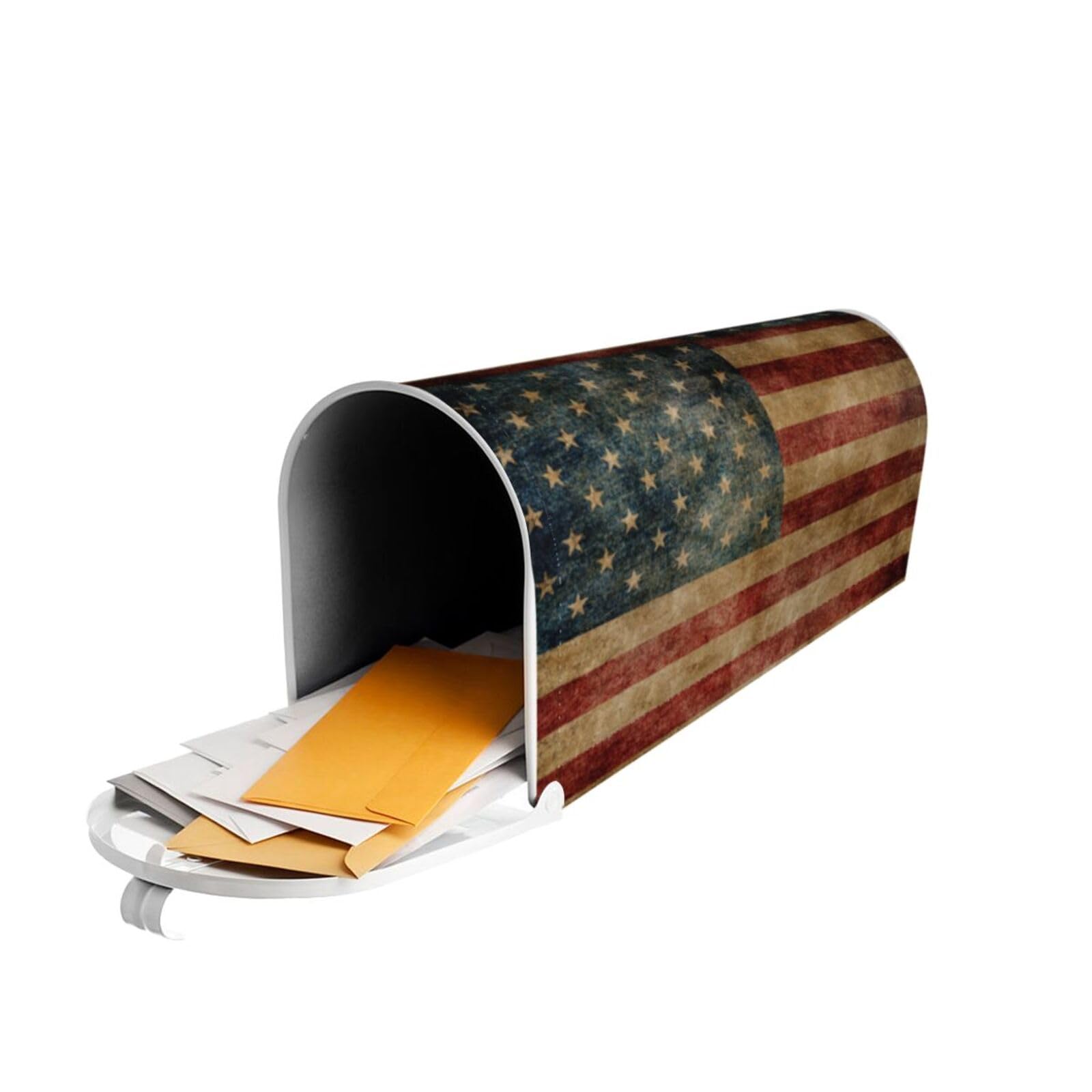 Famliihw American Flag Mailbox Cover packaged as a simple single cover