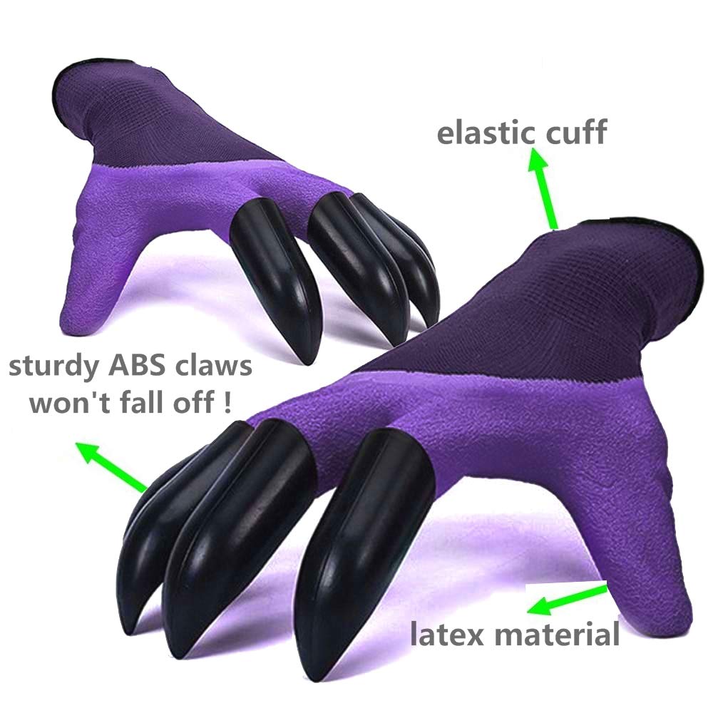 Famoy Claw Gardening Gloves purple for comfortable women’s gardening.