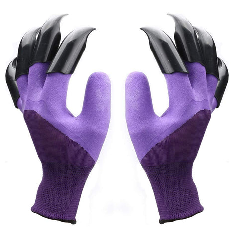 Famoy Claw Gardening Gloves digging soil with reinforced claws.