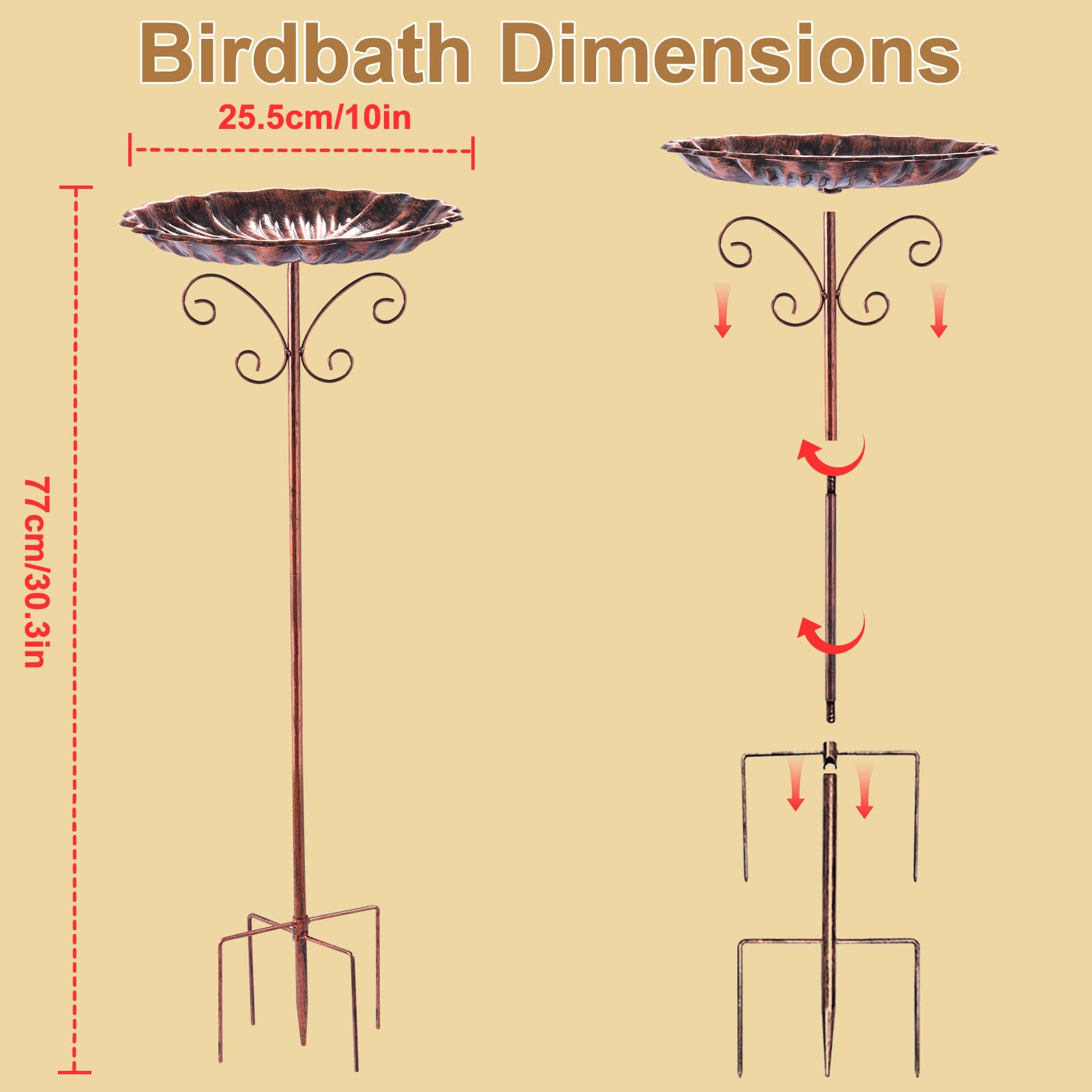 Fanado backyard bird bath with durable finish adding timeless charm