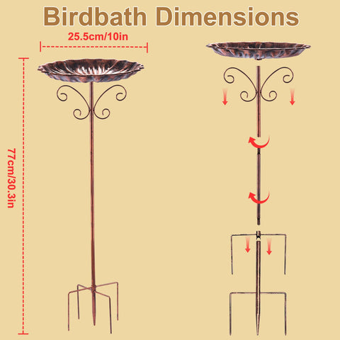 Fanado backyard bird bath with durable finish adding timeless charm