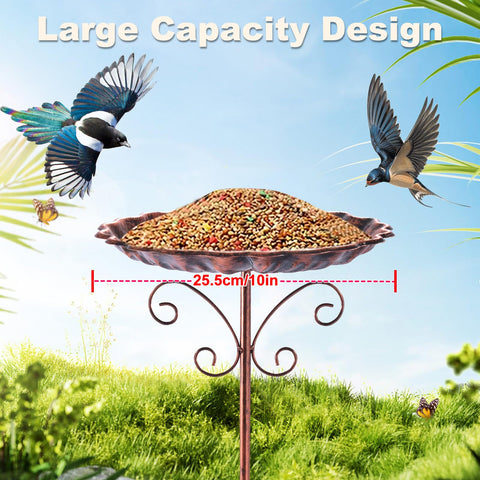 Fanado outdoor 10-inch bronze bowl bird bath highlighting easy cleaning
