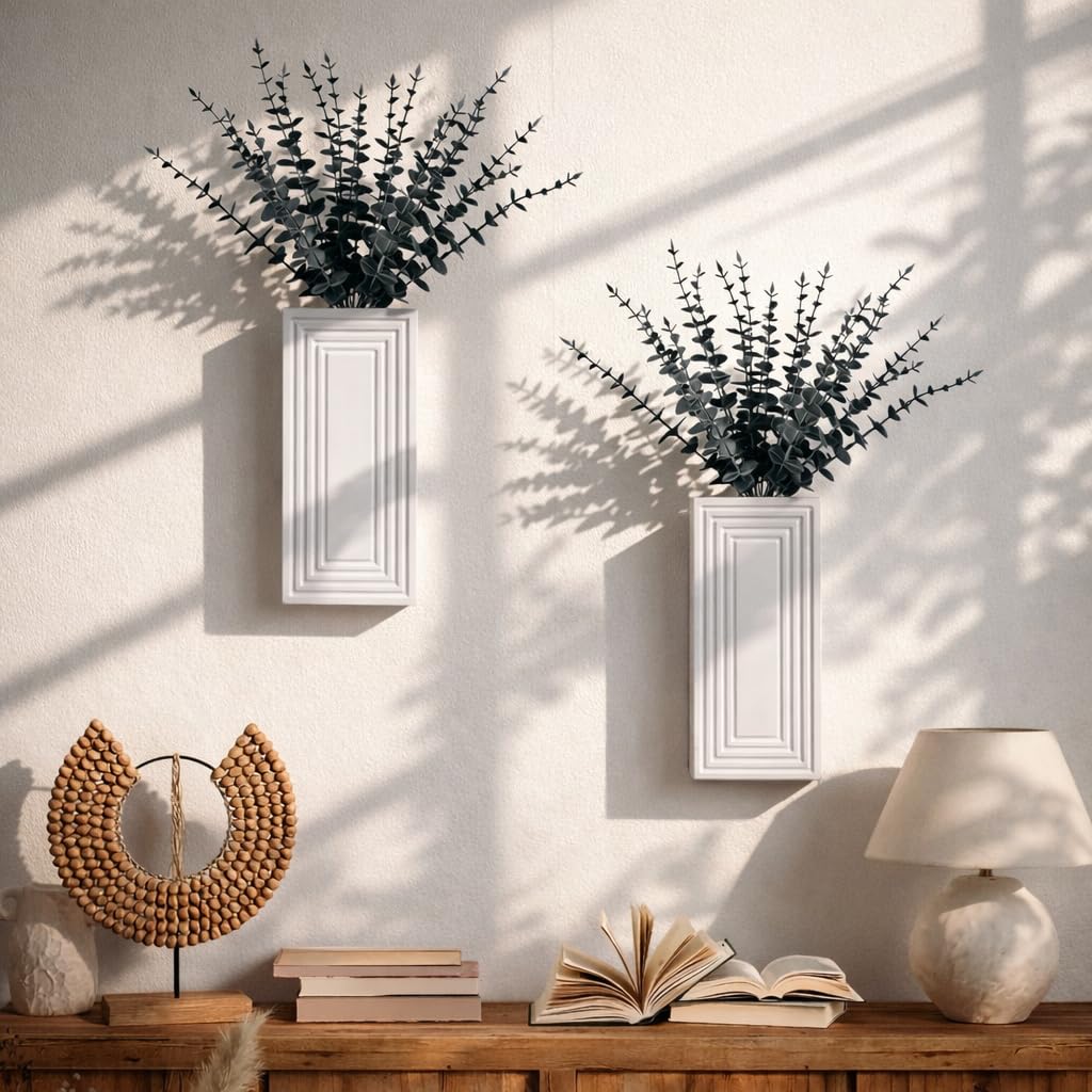 FancyPlus two-pack hanging planters paired with faux greenery for instant room refresh