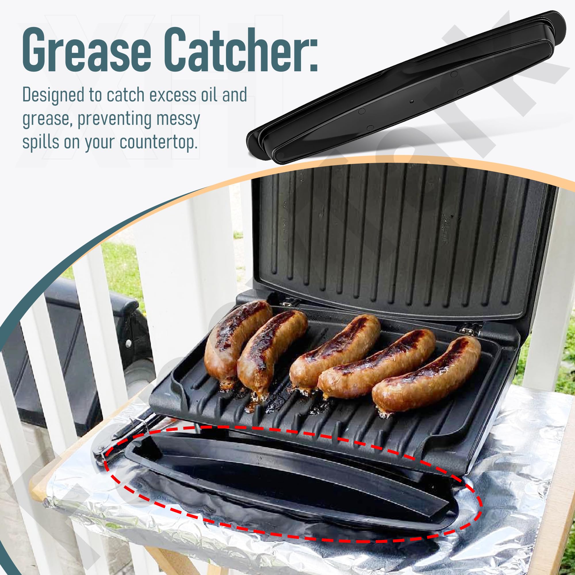 FancyTark grease-catching tray protects countertops from splatter and drips