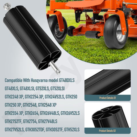 FancyTark deck roller kit installation demonstrating simple steps for Husqvarna and Poulan Pro models.