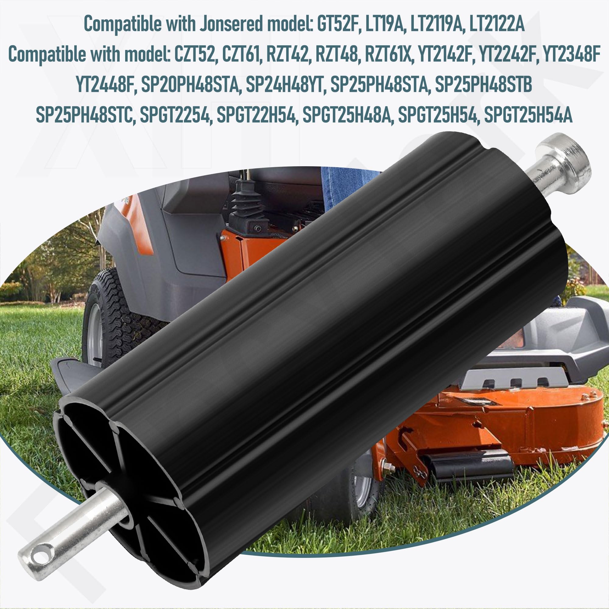 FancyTark high-quality materials image showing a durable deck roller and rod assembly.
