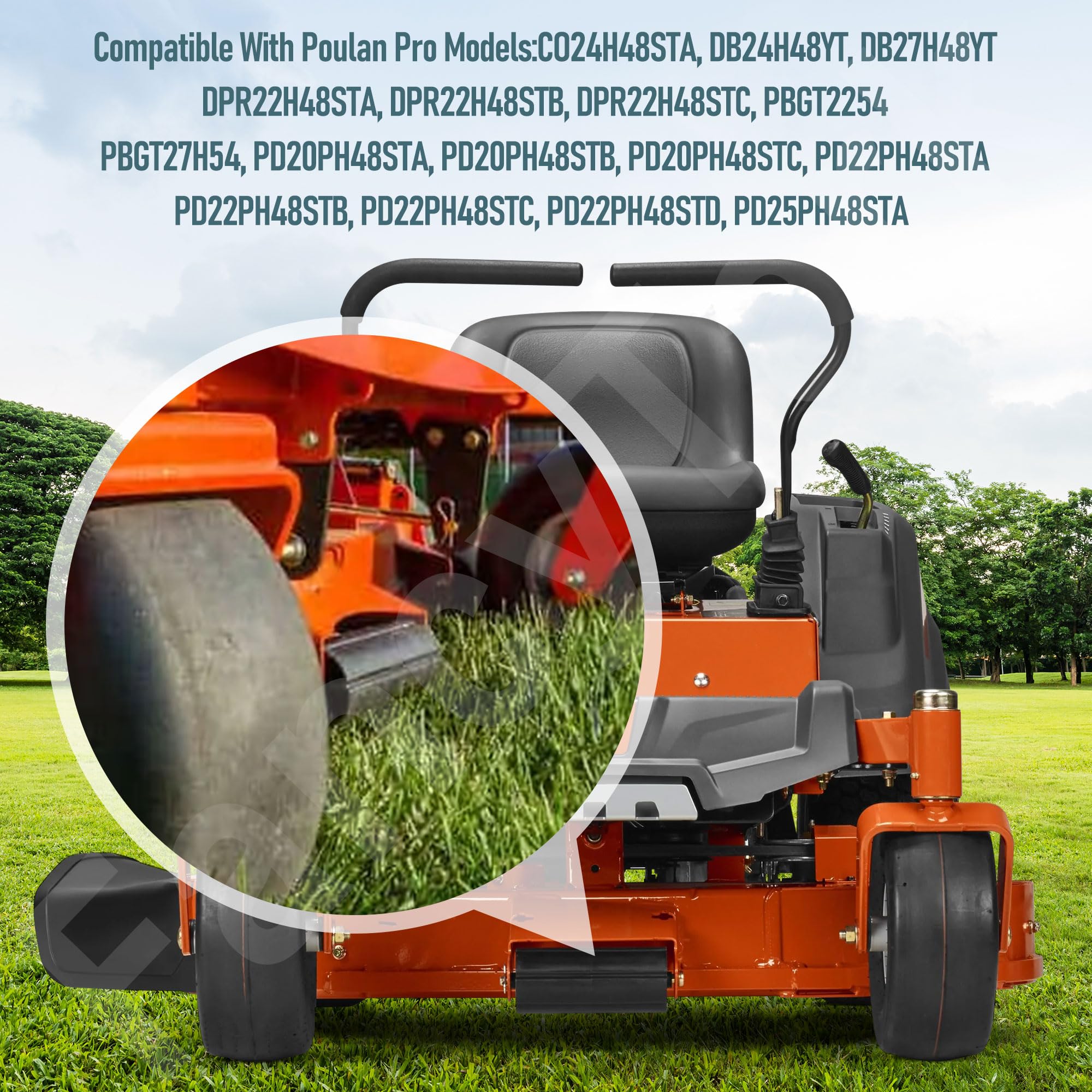 FancyTark in-use on lawn mower scenario illustrating quick maintenance during mowing season.