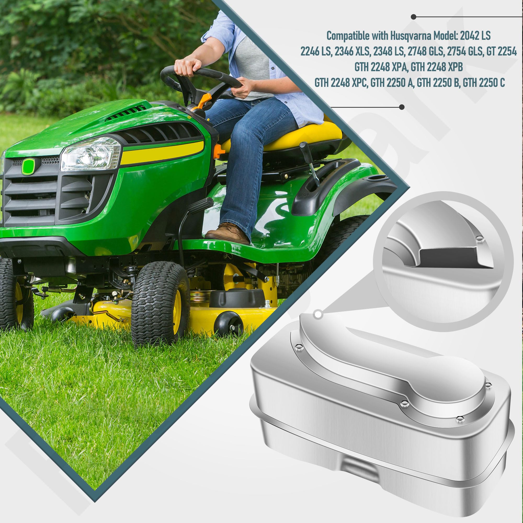 Durable metal construction from FancyTark supports sustained mower performance