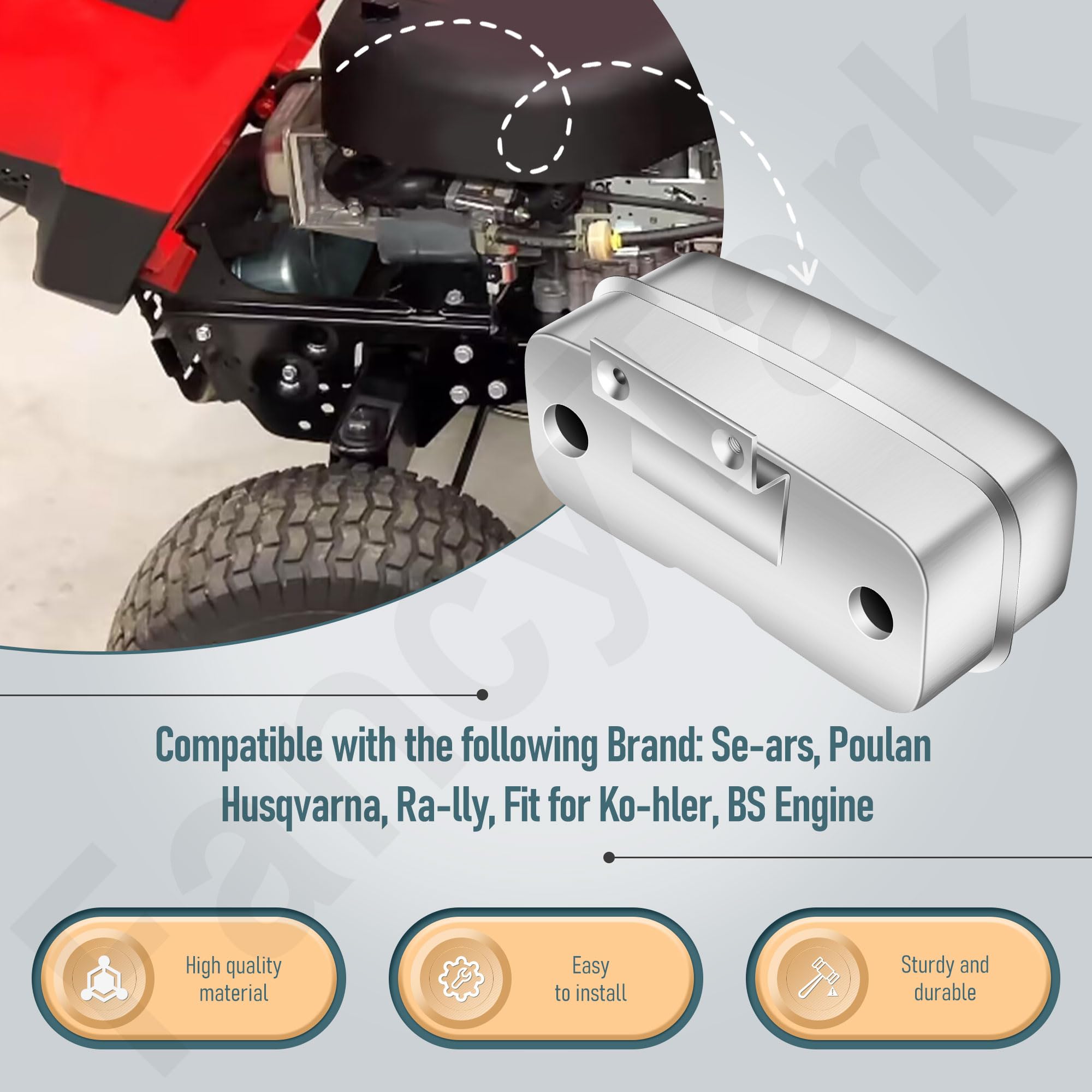FancyTark muffler for Husqvarna 532137978 supports easy replacement