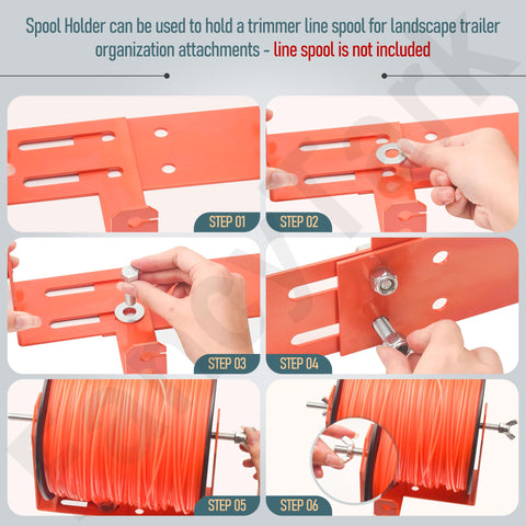 Close-up of the low profile steel bracket in orange