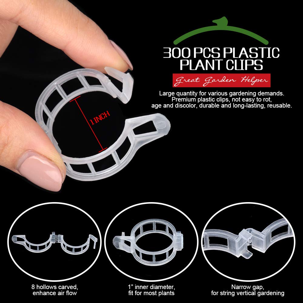 Fandamei weather-resistant garden clips protecting plants from wind and bending.