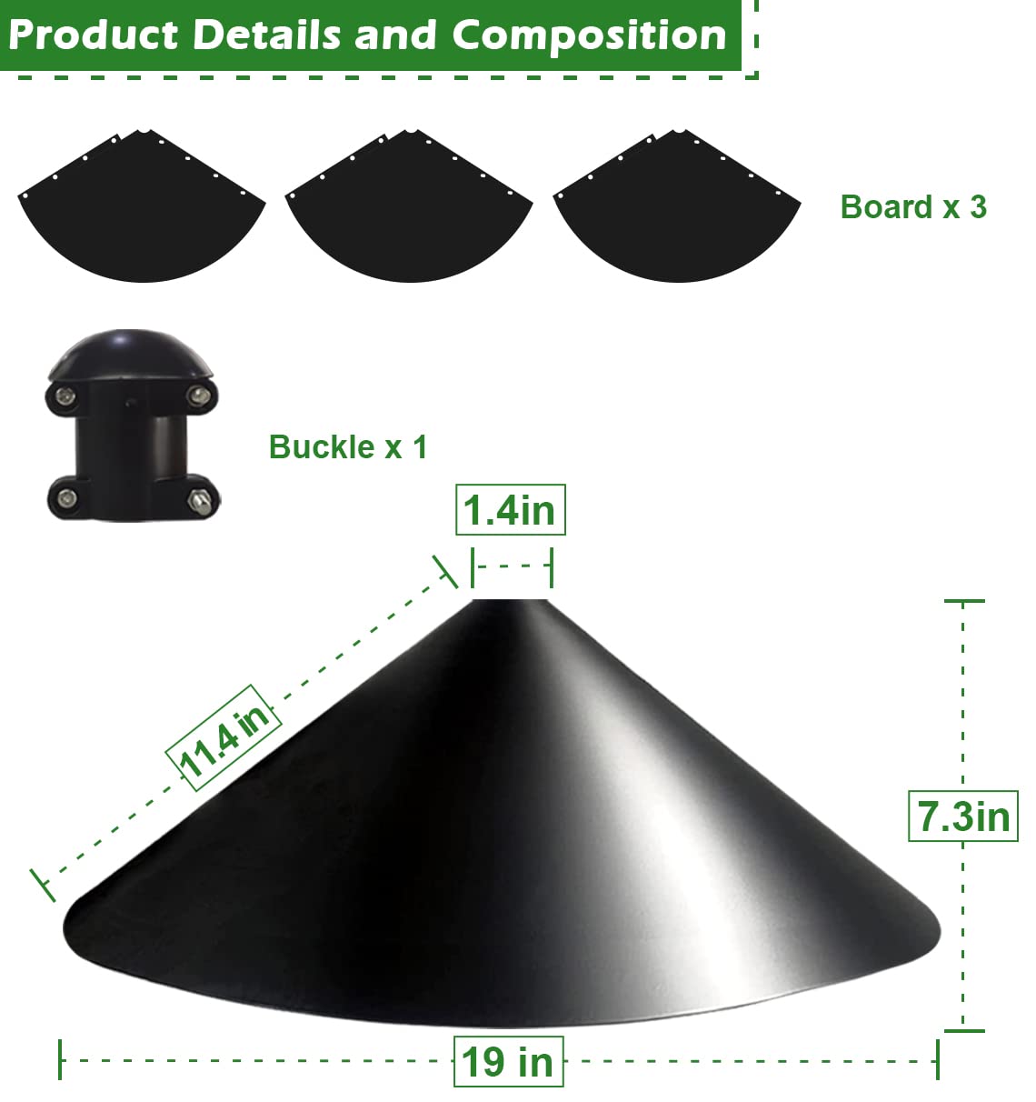 Fandature large 19-inch diameter stops even persistent climbers.