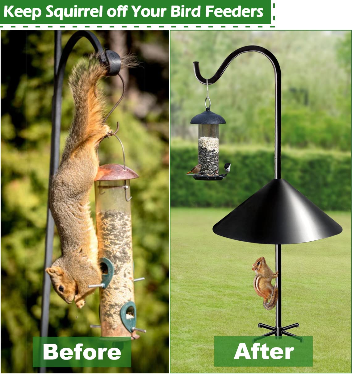 Fandature rotatable surface baffle deters climbing squirrels and raccoons.