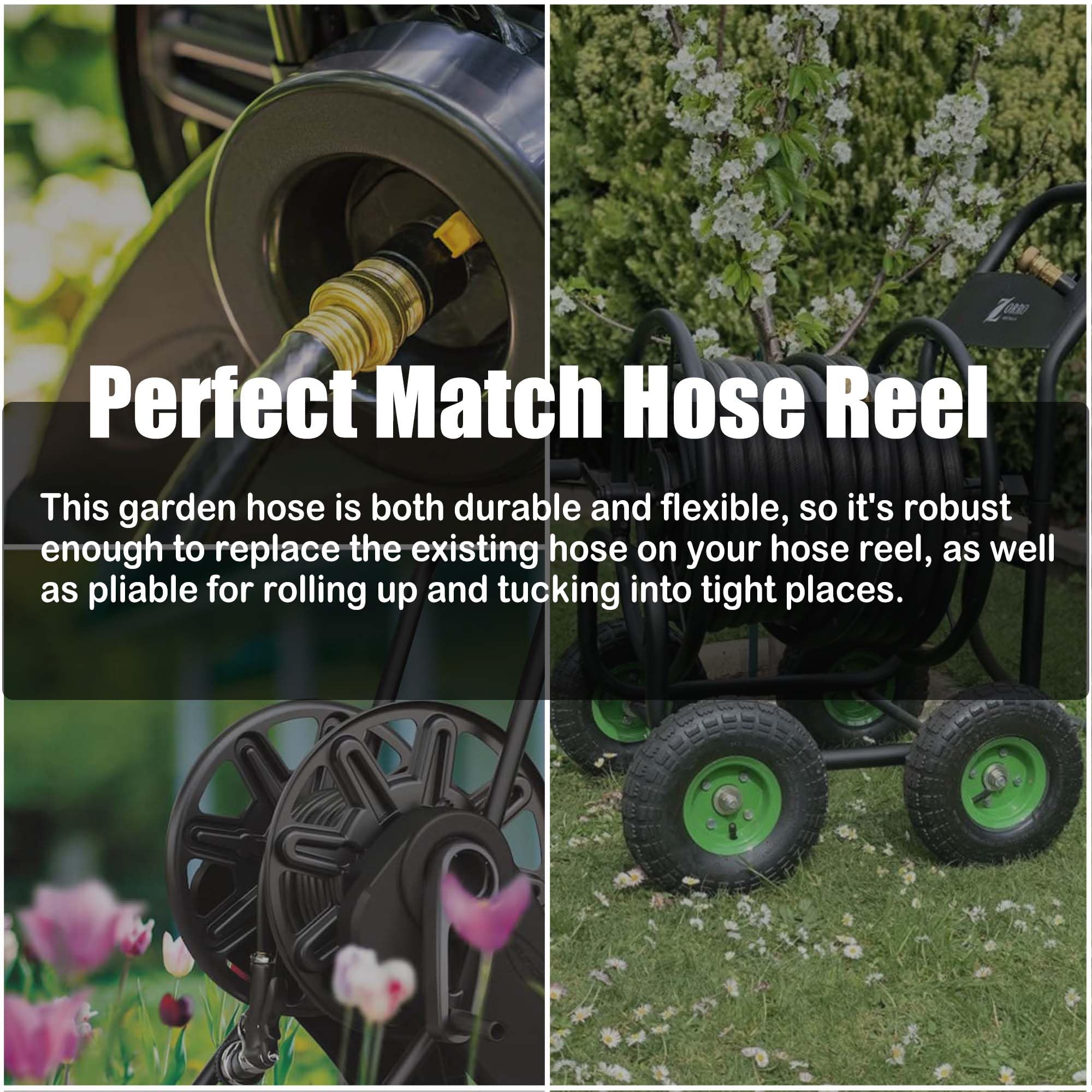 FangFarm five-eighths-inch-diameter hose offers steady flow for watering and rinsing