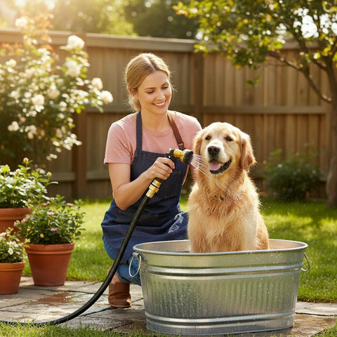 FangFarm 15ft hose stays lightweight yet sturdy for cleaning tasks