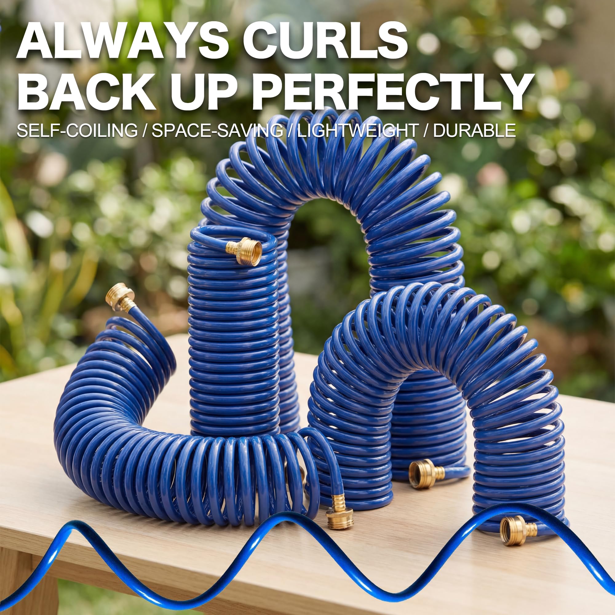 FangFarm lightweight hose supports quick watering of small planters.