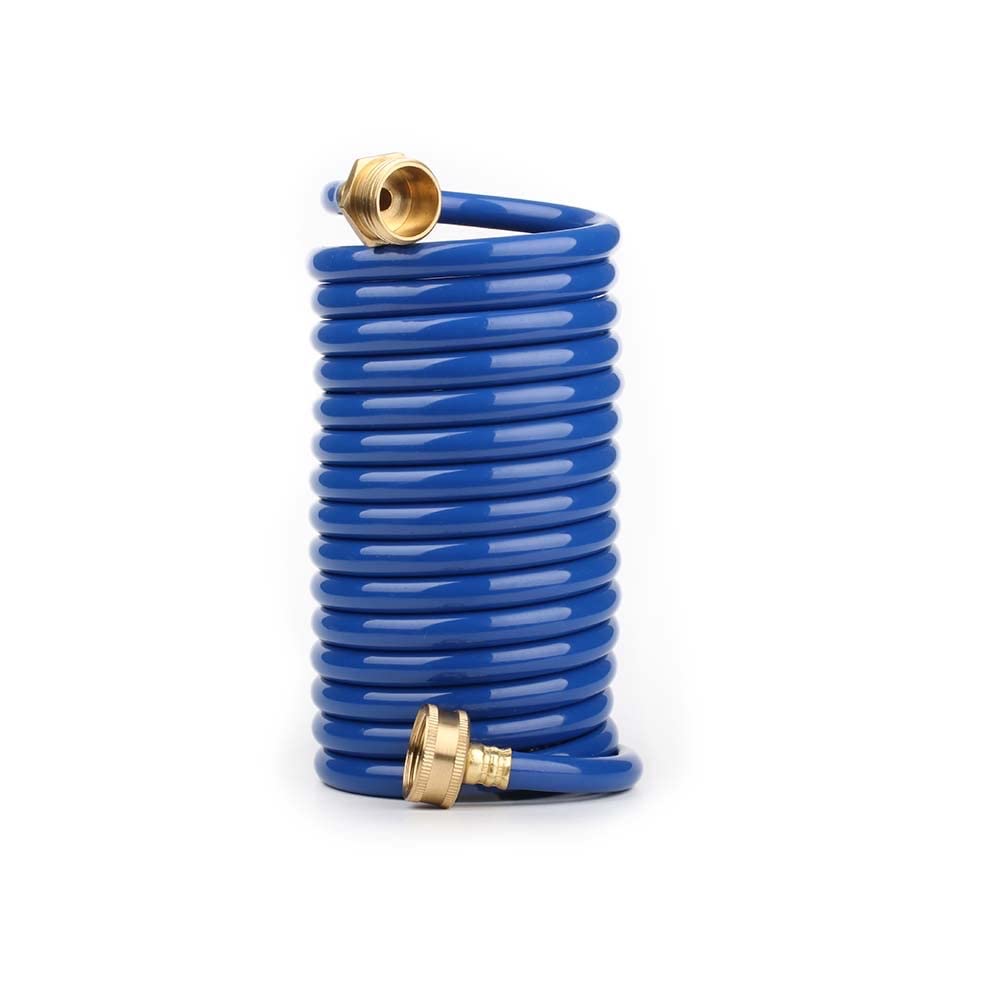 FangFarm Spring Coiled Hose 15ft for easy watering in small gardens