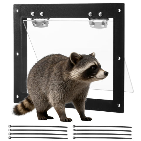Fangkeji raccoon door with a large entry hole for humane exit.