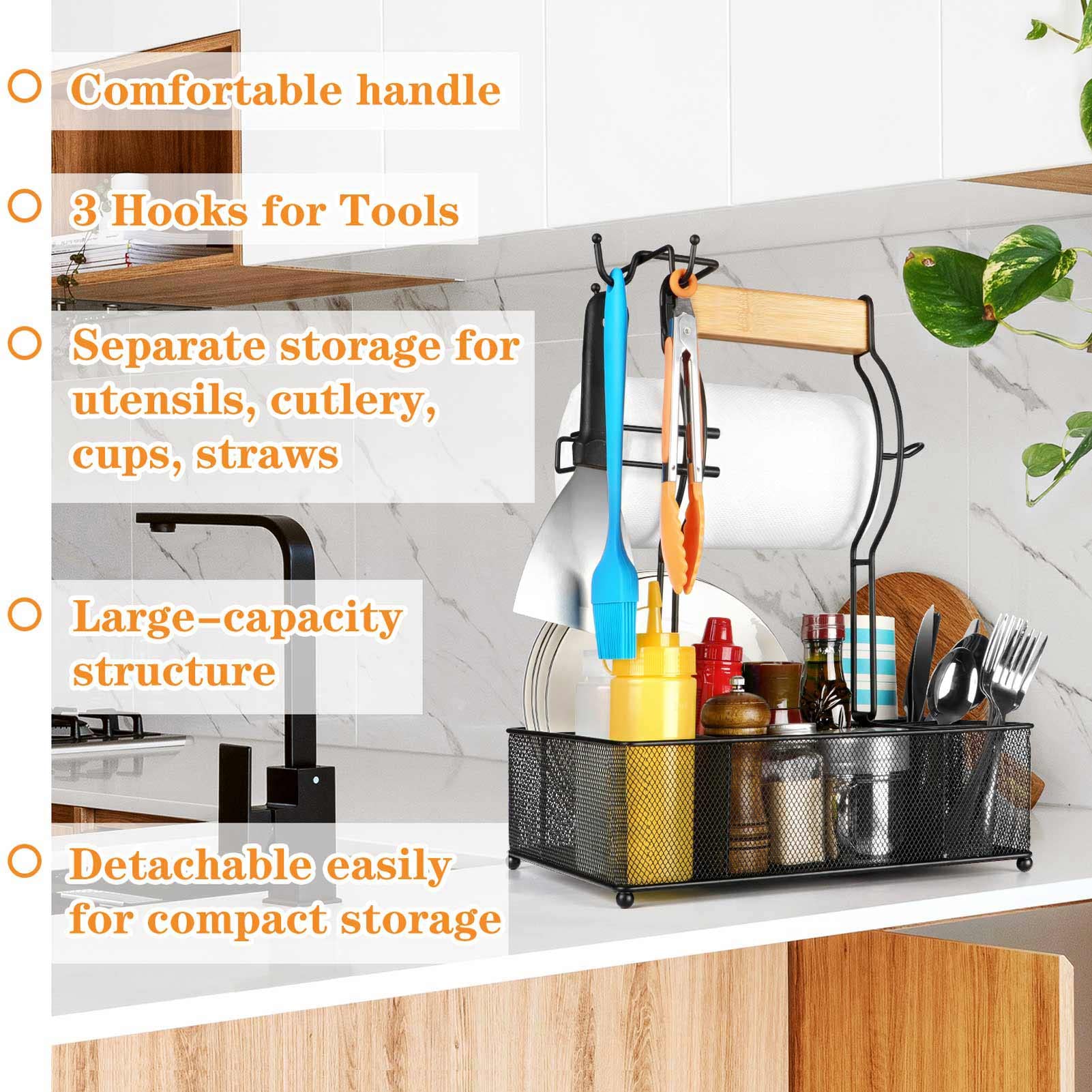 FANGSUN Grill Caddy metal mesh design supports quick cleaning after cooking.