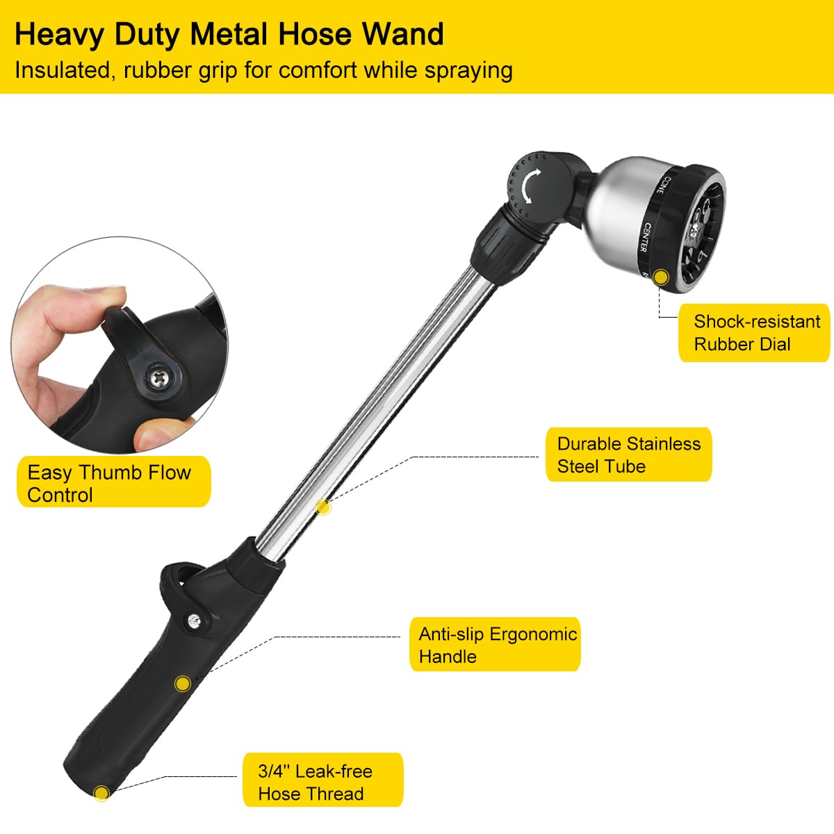 FANHAO 180° rotating head waters hanging baskets evenly.