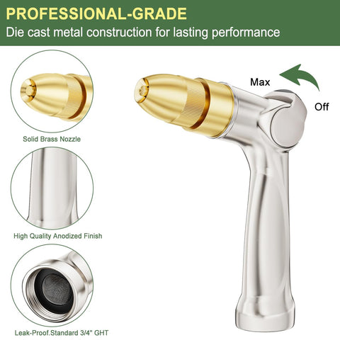 FANHAO adjustable jet shows versatile spray patterns for watering and cleaning