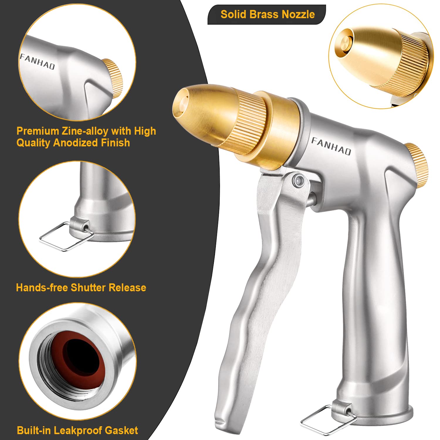 FANHAO adjustable jet spray for powerful cleaning and gentle irrigation
