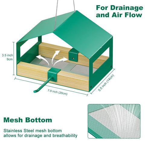 FANHAO bird feeder easy to clean and refill with accessible pores and tray