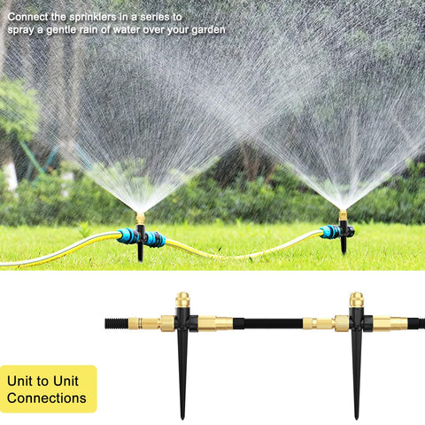 FANHAO brass connectors allow linking sprinklers to extend coverage.