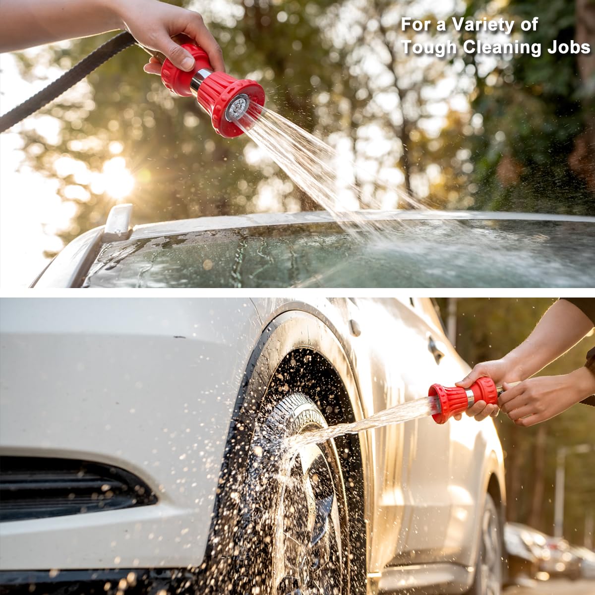 FANHAO Fireman-Style Nozzle durable materials withstand heavy use in car washing and patio cleaning.