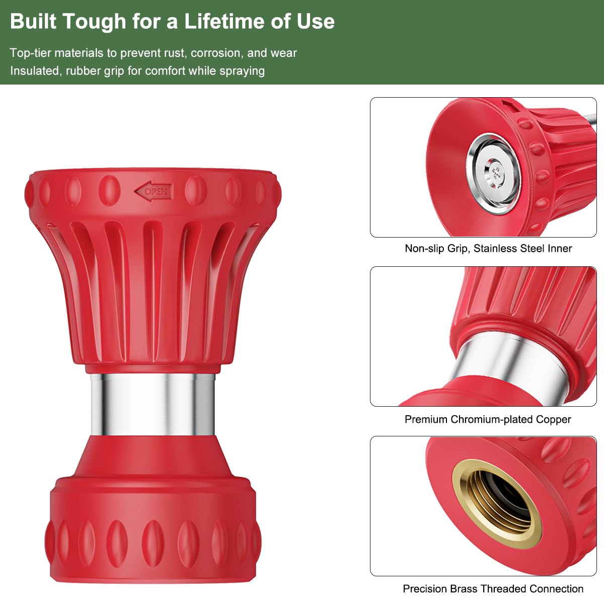 FANHAO Fireman-Style Nozzle leak-proof connection ensures a spill-free setup.