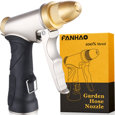 FANHAO garden hose nozzle with brass body and ergonomic grip for easy watering