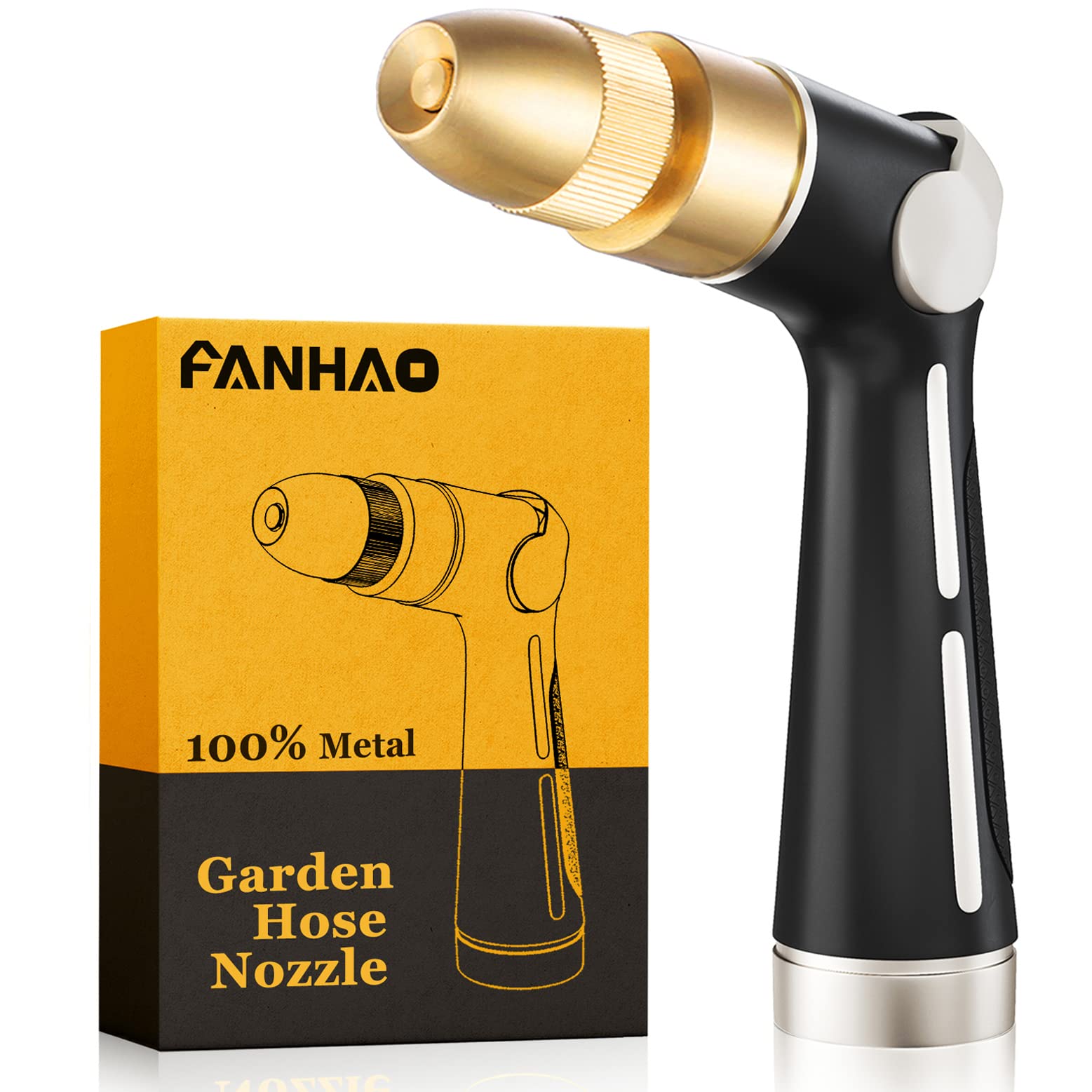 FANHAO garden hose nozzle with high-pressure jet for tough cleaning tasks
