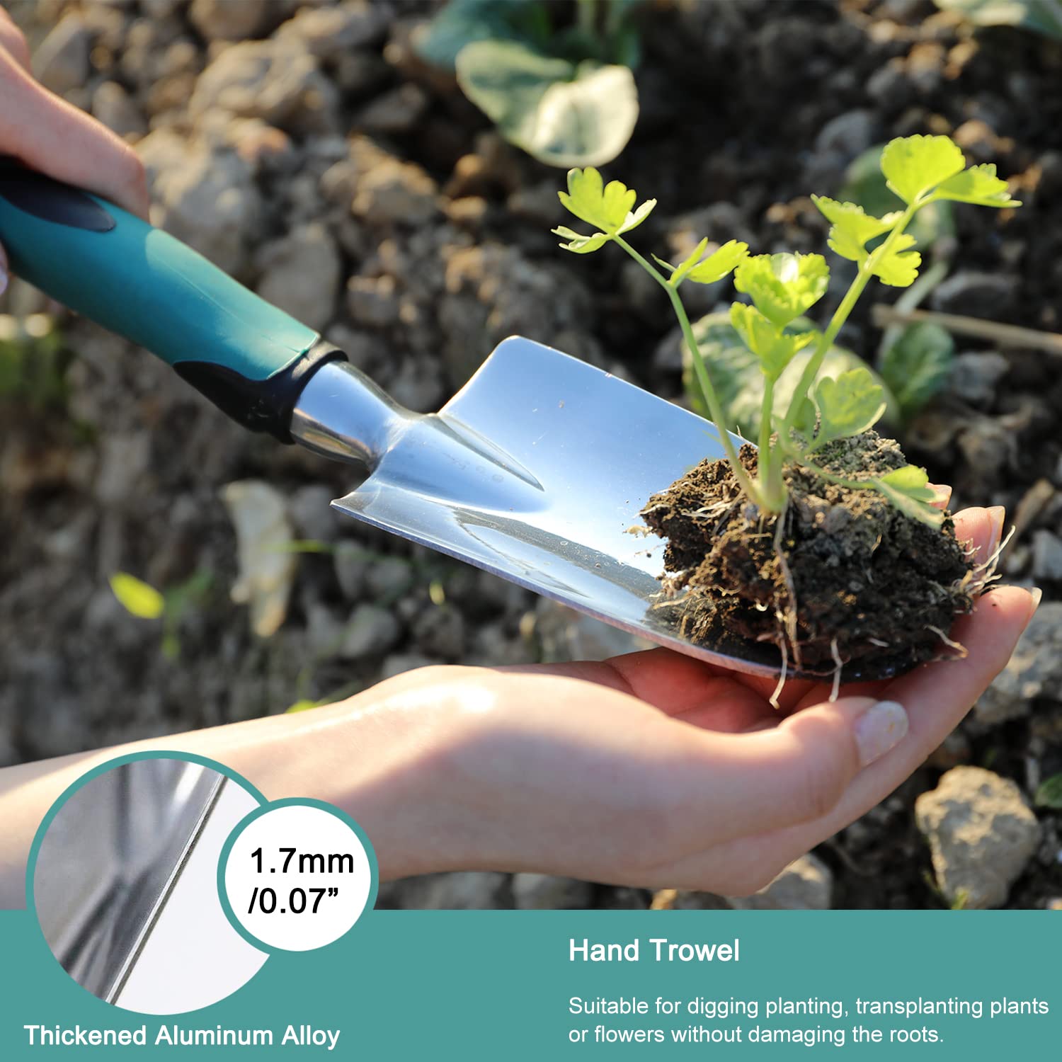 FANHAO hand rake with sturdy teeth for tough soil and roots