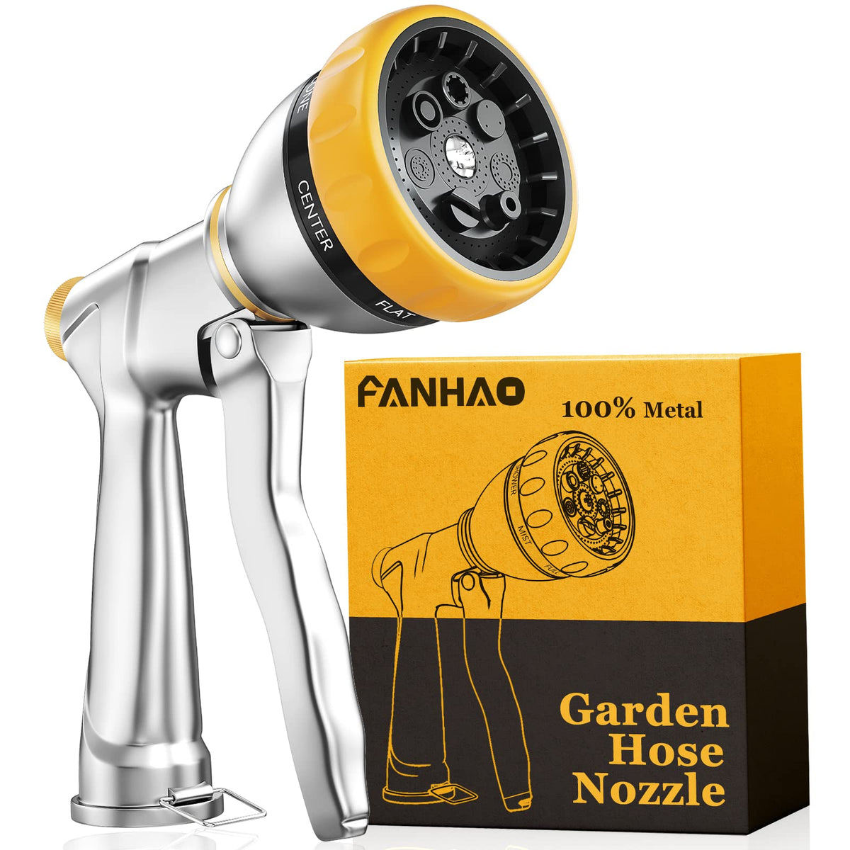 FANHAO heavy-duty hose nozzle for durable watering and cleaning