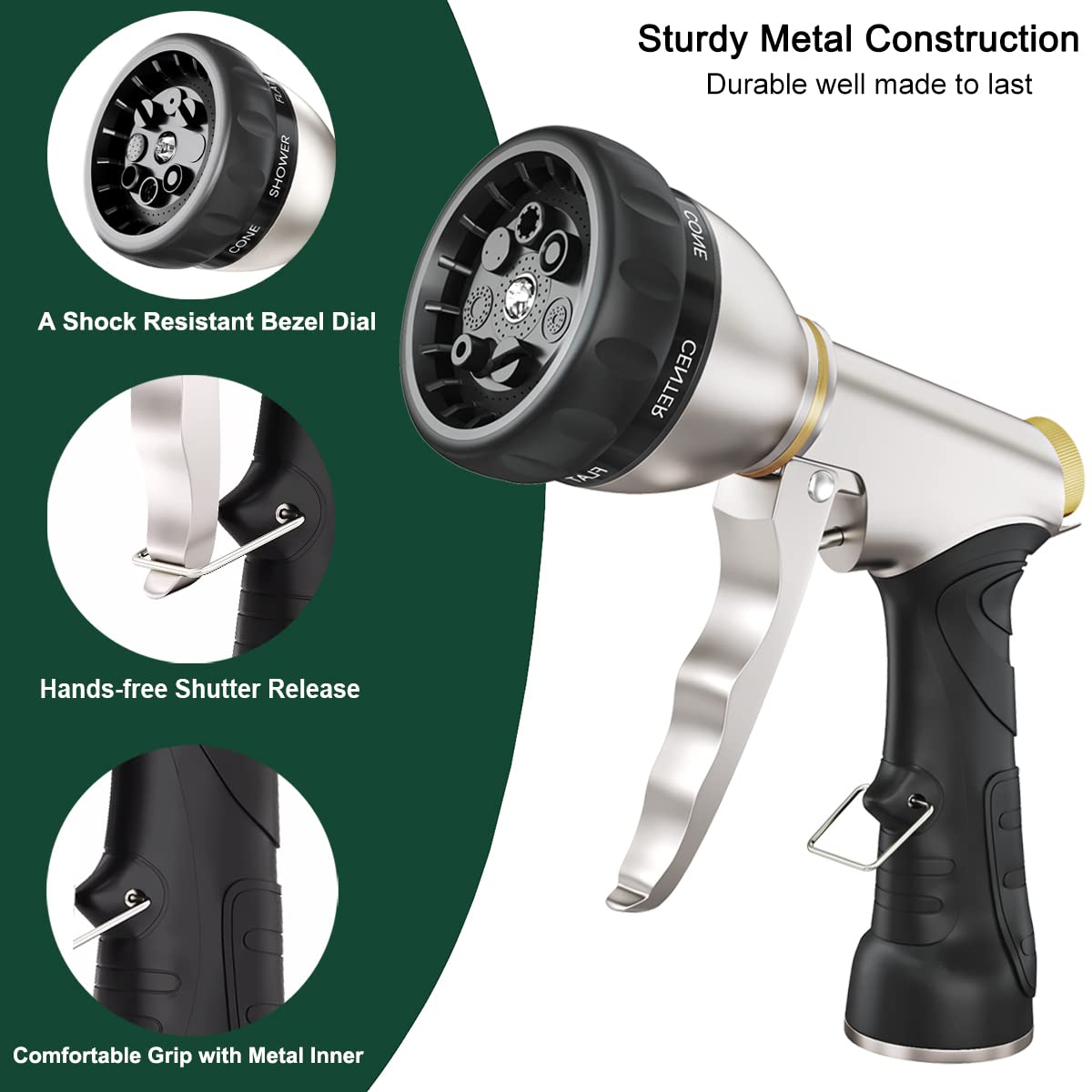 FANHAO nozzle pattern selection demonstrates seven spray options.