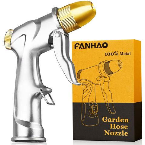 FANHAO upgraded garden hose nozzle metal body demonstrates durability.