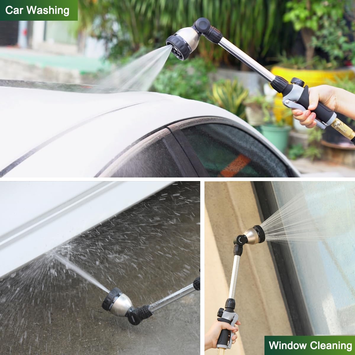 FANHAO wand fits standard garden hoses for easy setup