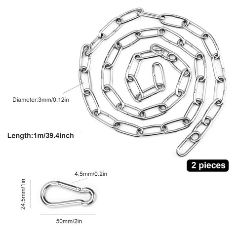 Fankutooys stainless steel hammock chains demonstrating 400 lb capacity for sturdy indoor or outdoor setups