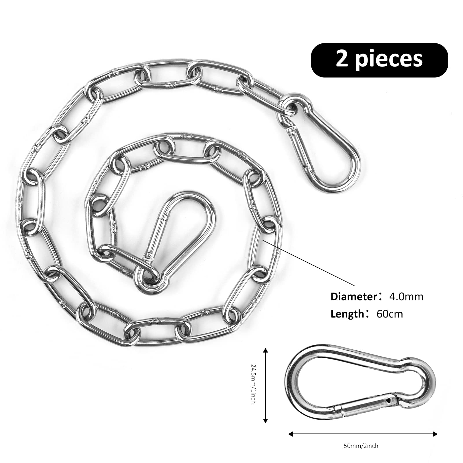 FANKUTOYS stainless steel carabiners 4-pcs ensure secure hammock connections