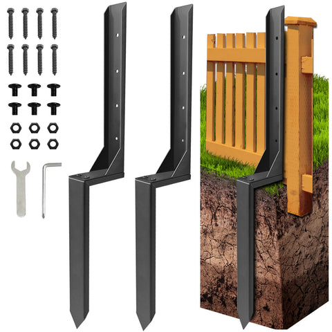 Fanmoss fence post repair kit with 32-inch stake assembly stabilizes leaning posts